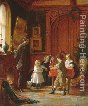 Christmas-Time, The Blodgett Family painting - Eastman Johnson Christmas-Time, The Blodgett Family art painting